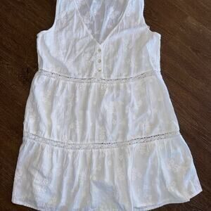 C&C California Women’s Eyelet White Dress Coverup Sz S